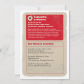 Sportstar Bat Mitzvah Einladung in Rot (Rückseite)