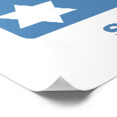 Sportstar Bat Mitzvah Poster in Rot und Blau (Ecke)