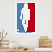 Sportstar Bat Mitzvah Poster in Rot und Blau (Küche)