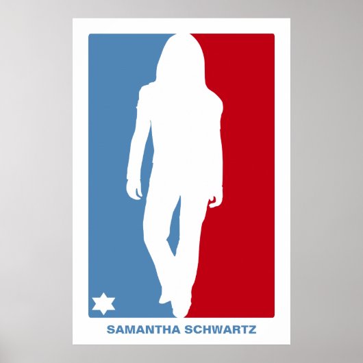 Sportstar Bat Mitzvah Poster in Rot und Blau (Vorne)