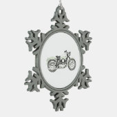 Sportster-Motorrad 1957 Schneeflocken Zinn-Ornament (Links)