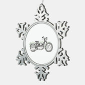 Sportster-Motorrad 1957 Schneeflocken Zinn-Ornament (Rechts)