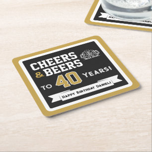 Sportsthemen-Biere und Prost zum Geburtstag Rechteckiger Pappuntersetzer