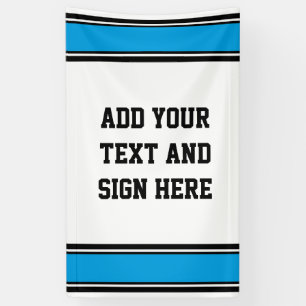 SPORTSTREIFEN - Cyan Schwarz-weiß + Ihre Ideen Banner