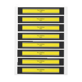 SPORTSTREIFEN - Gelb Schwarz-weiß + Ihr Text Rundum-Adressaufkleber (Bogen)