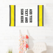 SPORTSTREIFEN - Gelb Schwarz-weiß + Ihre Ideen Banner (Insitu)