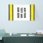 SPORTSTREIFEN - Gelb Schwarz-weiß + Ihre Ideen Banner (Messeveranstaltung)