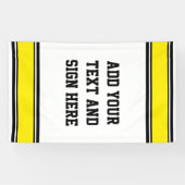 SPORTSTREIFEN - Gelb Schwarz-weiß + Ihre Ideen Banner (Horizontal)