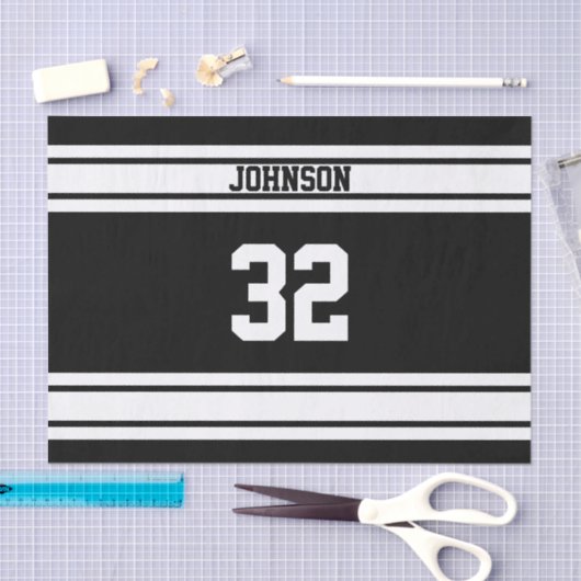 Sportstreifen in Weiß und Schwarz Seidenpapier (Handwerk)