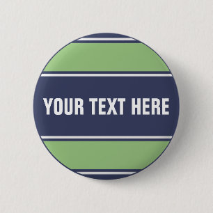 SPORTSTREIFEN - Matt Blue Green + Ihr Text Button