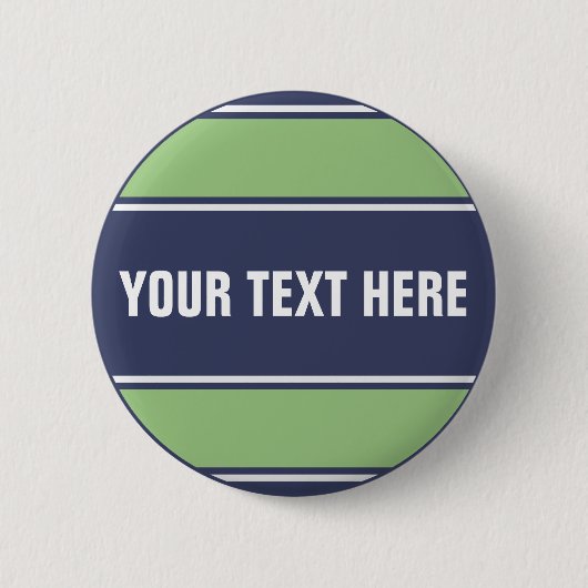 SPORTSTREIFEN - Matt Blue Green + Ihr Text Button (Vorderseite)