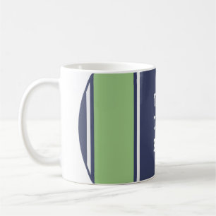 SPORTSTREIFEN - Matt Blue Green + Ihr Text Kaffeetasse