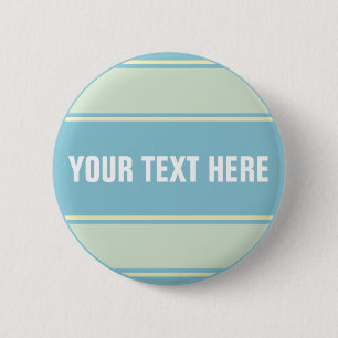 SPORTSTREIFEN - Pastellblau Gelb + Ihr Text Button