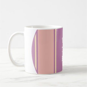 SPORTSTREIFEN - Pastellviolett Gelb + Ihr Text Kaffeetasse
