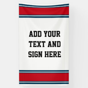 SPORTSTREIFEN - Red Blue White + Ihre Ideen Banner