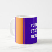 SPORTSTREIFEN - Violet Orange + Ihr Text Kaffeetasse (Vorderseite Links)
