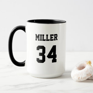 Sportstrikot Schwarz und Weiß Modern Custom Tasse