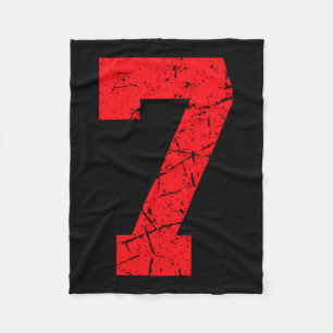 Sportstrikot Vintage Rot Glückszahl 7 T-Shirt_1 Fleecedecke