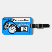 Sportsvolleyball-🏐 | DIY Hintergrundfarbe Gepäckanhänger (Vorderseite horizontal)