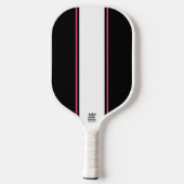 Sportsweißer rosa Racing Streifen schwarzer Hinter Pickleball Schläger (Rückseite)