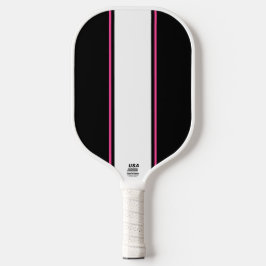 Sportsweißer rosa Racing Streifen schwarzer Hinter Pickleball Schläger