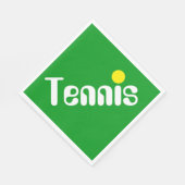 Sportsweißer TENNIS-Text auf hellgrün Serviette (Ecke)