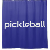 Sportsymbole, moderne, weiße PICKLEBALL-Text auf D Duschvorhang (Vorderseite)