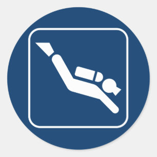 Sporttauchen-Symbol-Aufkleber Runder Aufkleber