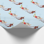 Sporttauchen Weihnachtsmann Geschenkpapier (Ecke)