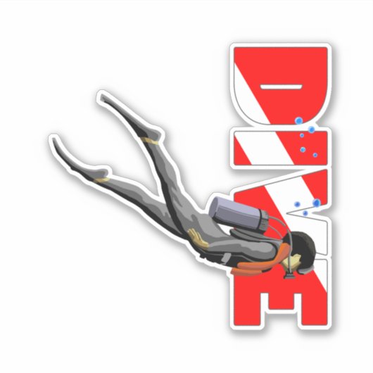 Sporttaucher Aufkleber (Vorderseite)