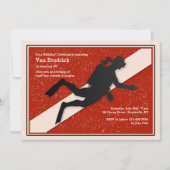 Sporttaucher-Flaggen-Einladung Einladung (Vorderseite)