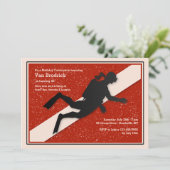 Sporttaucher-Flaggen-Einladung Einladung (Stehend Vorderseite)