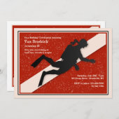 Sporttaucher-Flaggen-Einladung Einladung (Vorne/Hinten)