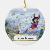 Sporttaucher - Frau Keramikornament (Vorne)