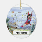 Sporttaucher - Frau Keramikornament (Links)