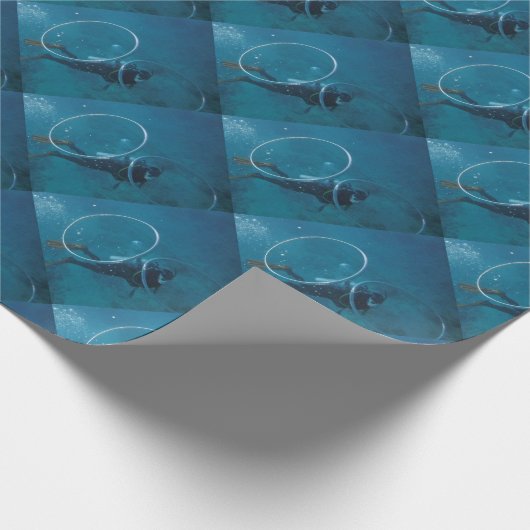 Sporttaucher Geschenkpapier (Ecke)