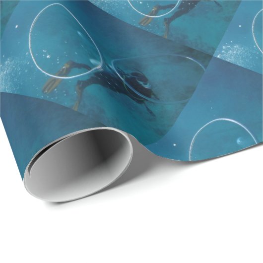 Sporttaucher Geschenkpapier (Rolleneckpunkt)