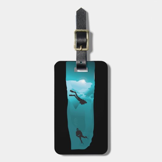 Sporttaucher in Cenote Gepäckanhänger (Vorderseite vertikal)