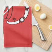 SPORTTAUCHER-STURZHELM-ROTES WEISSES GESCHIRRTUCH (Viertel Falte)