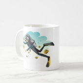 Sporttaucher Unterwasser mit Fischen Kaffeetasse (Vorderseite Links)
