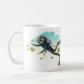 Sporttaucher Unterwasser mit Fischen Kaffeetasse (Links)