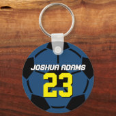 Sportteam Blue Soccer Ball Schlüsselanhänger (Vorderseite)