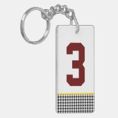 Sportteam des Schachbrettes färbt Single NUMMER Sp Schlüsselanhänger (Vorderseite links)