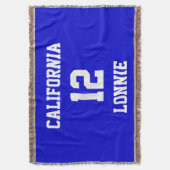 Sportteam Fan individuell auf Medium Blue Decke (Vorderseite Vertikal)