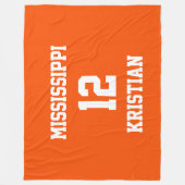 Sportteam Fan Personalisiert Tangelo Fleecedecke (Vorderseite)