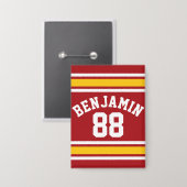 Sportteam Football Jersey Individuelle Name Nummer Button (Vorderseite/Rückseite)