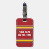 Sportteam Football Jersey Individuelle Name Nummer Gepäckanhänger (Rückseite vertikal)