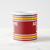 Sportteam Football Jersey Individuelle Name Nummer Jumbo-Tasse (Vorderseite)