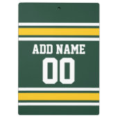 Sportteam Football Jersey Individuelle Name Nummer Klemmbrett (Rückseite)