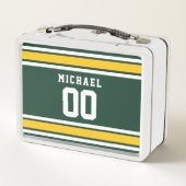 Sportteam Football Jersey Individuelle Name Nummer Metall Brotdose (Rückseite)